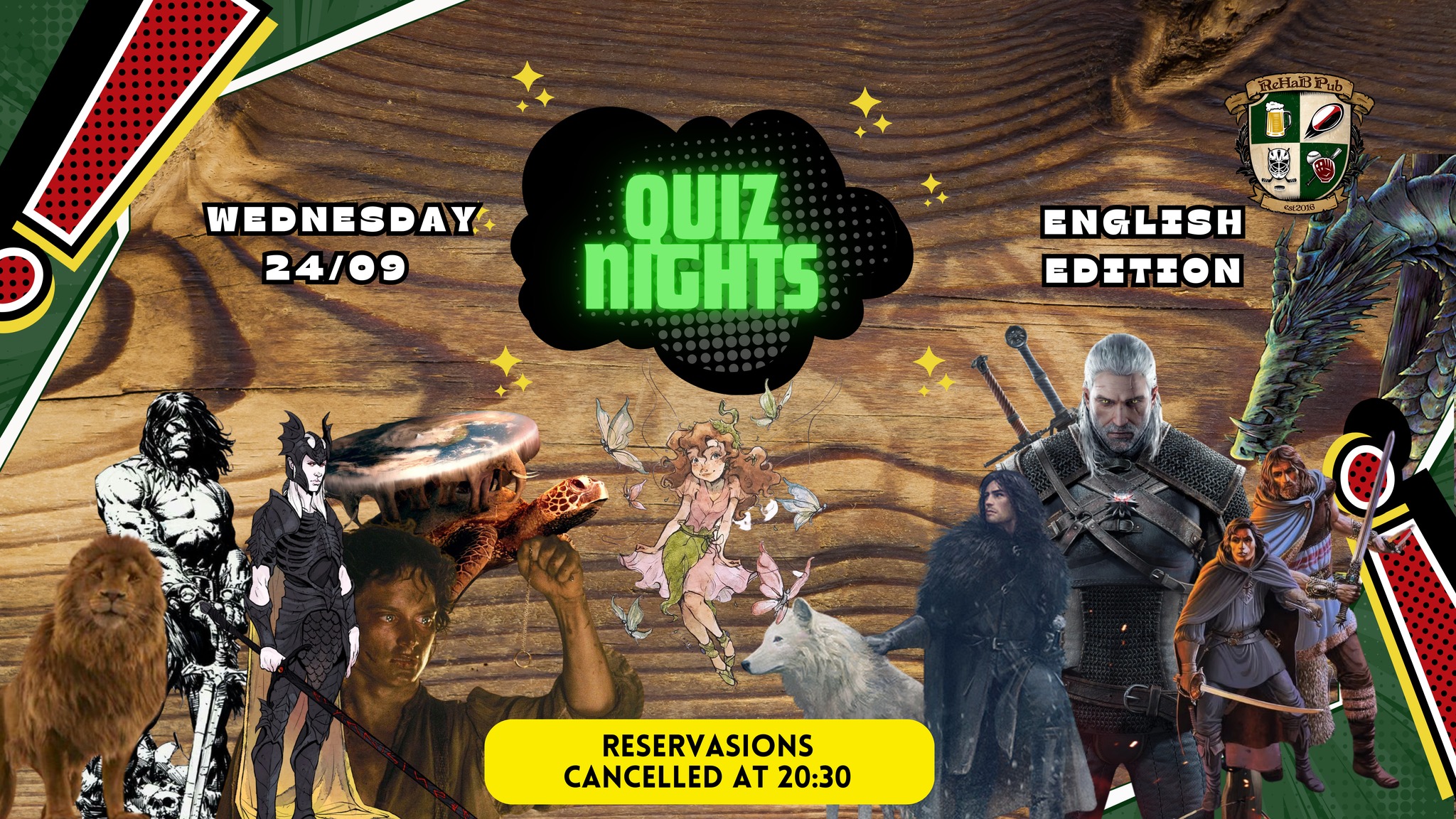 Quiz Night at ReHaB Pub, Fantasy Literature
